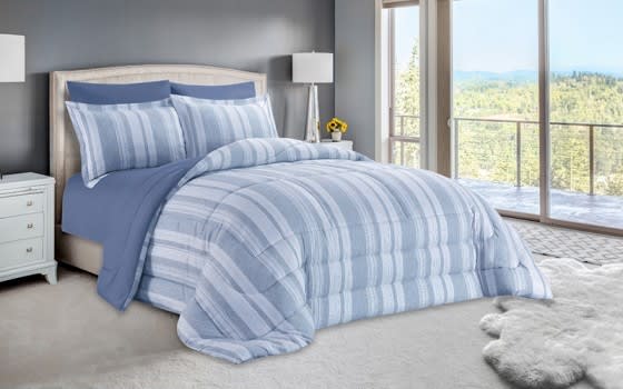Valentini Comforter Set 4 PCS - Single Blue