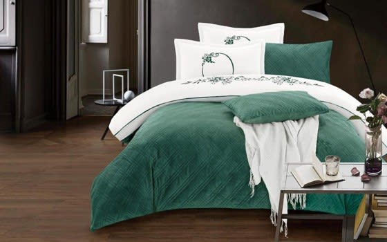 Royal Velvet Comforter Set 6 PCS - King Green