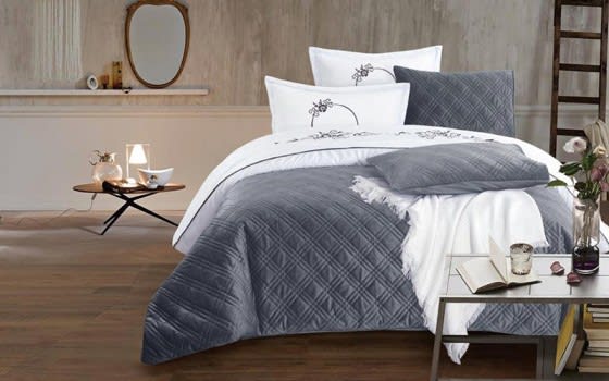 Royal Velvet Comforter Set 6 PCS - King D.Grey