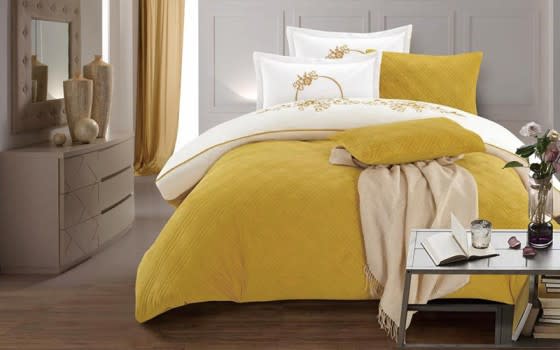 Royal Velvet Comforter Set 6 PCS - King Yellow