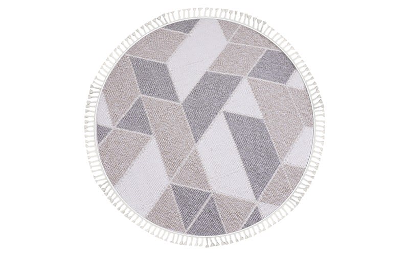 Summer Premium Carpet - ( 160 x 160 ) cm Beige & Grey