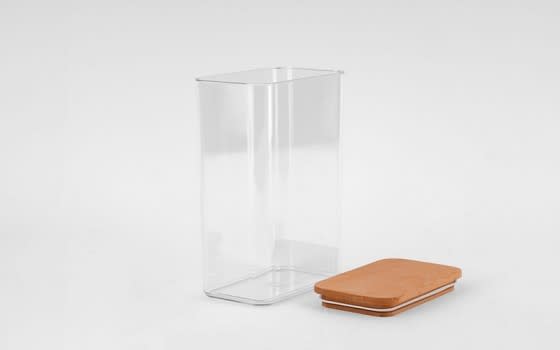 Food Container 1 PC With Wooden Lid - Transparent