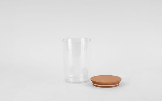 Food Container 1 PC With Wooden Lid - Transparent