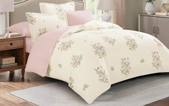 Maestro Cotton Comforter Set 6 PCS - Queen Cream