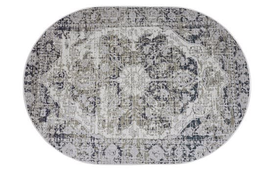 Armada Waterproof Carpet - Oval ( 160 X 230 ) cm Grey & Beige