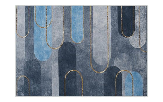سجاد عازل للماء من أرمادا - ( 180 × 280 ) سم أزرق ورمادي ( بدون أطراف بيضاء )