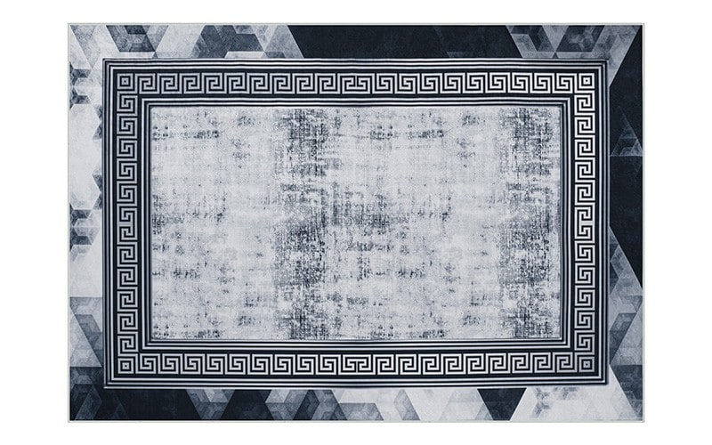 Armada Waterproof Carpet - ( 180 X 280 ) cm White & Black ( Without White Edges )