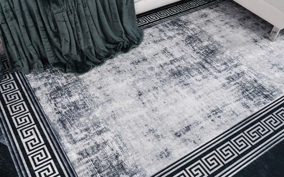 Armada Waterproof Carpet - ( 160 X 230 ) cm White & Black ( Without White Edges )