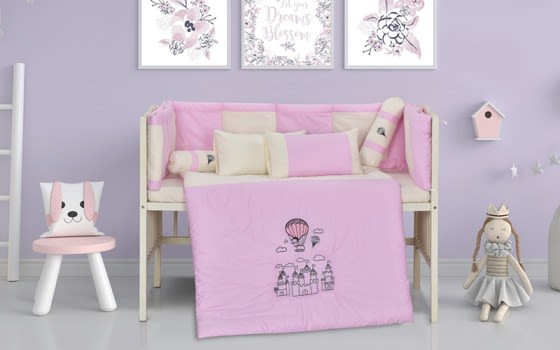 Cannon Baby Comforter Set 7 PCS - Beige & Pink