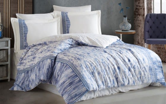 Hobby Cotton Comforter Set 6 PCS - King Blue