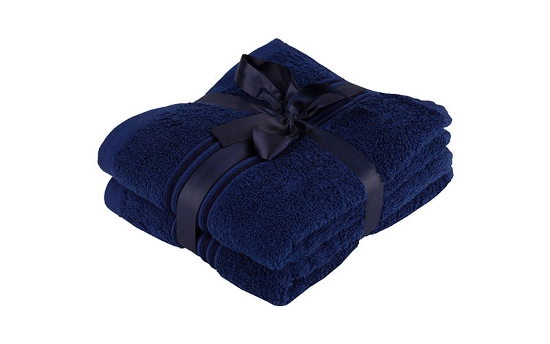 Royal Cotton Towel 2 Pc - ( 41 X 66 ) Navy