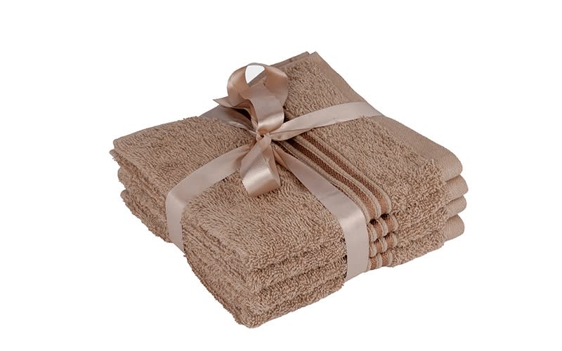 Royal Cotton Towel 4 Pcs - ( 33 X 33 ) Brown