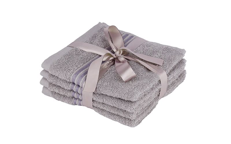 Royal Cotton Towel 4 Pcs - ( 33 X 33 ) Grey