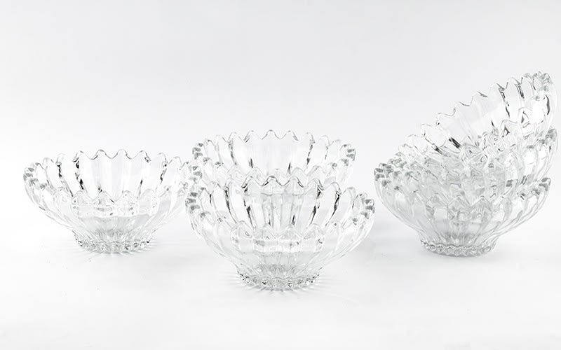 Glassware Dessert Bowls Set 6 PCS - Clear