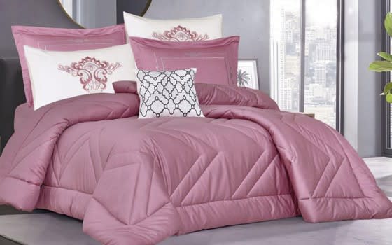 Bonnie Cotton Comforter Set 7 PCS - King Pink