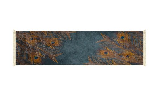 Bamboo Premium Carpet - ( 300 X 80 ) cm Navy & Orange