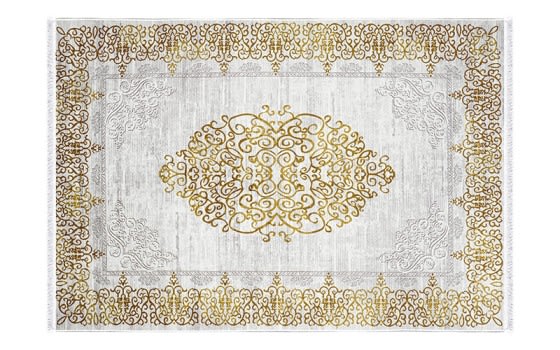 Bamboo Premium Carpet - ( 180 X 280 ) cm Off White & Gold