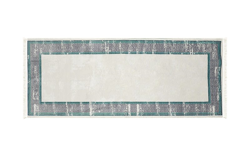 سجاد بامبو الفاخر - ( 200 × 80 ) سم أوف وايت وأسود