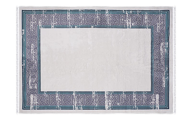 سجاد بامبو الفاخر - ( 180 × 280 ) سم أوف وايت وأسود