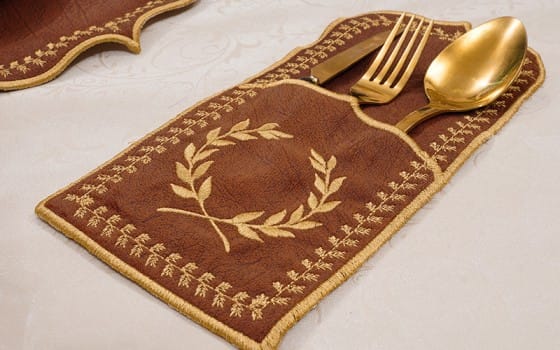 Turkish Armada leather Table Mat Set 19 PCS - Woody & Gold