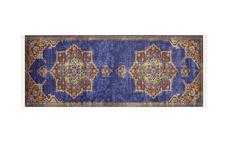 Bamboo Premium Carpet - ( 200 X 80 ) cm Blue & Burgundy