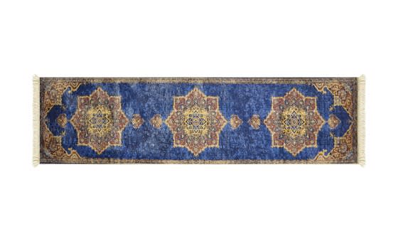 Bamboo Premium Carpet - ( 300 X 80 ) cm Blue & Burgundy