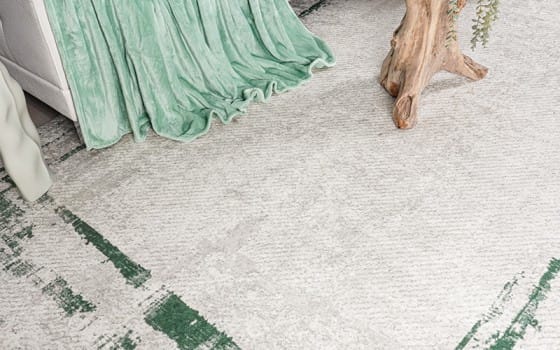 سجاد عازل للماء من أرمادا - ( 180 × 280 ) سم أوف وايت وأخضر