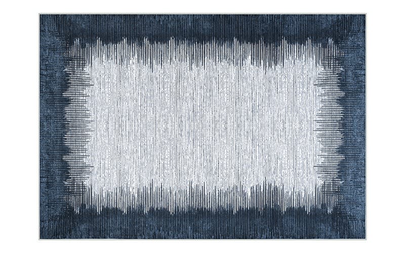 Armada Waterproof Carpet - ( 160 X 230 ) cm Off White & Blue