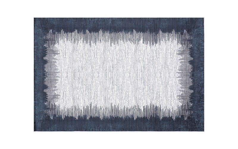 Armada Waterproof Carpet - ( 180 X 280 ) cm Off White & Blue