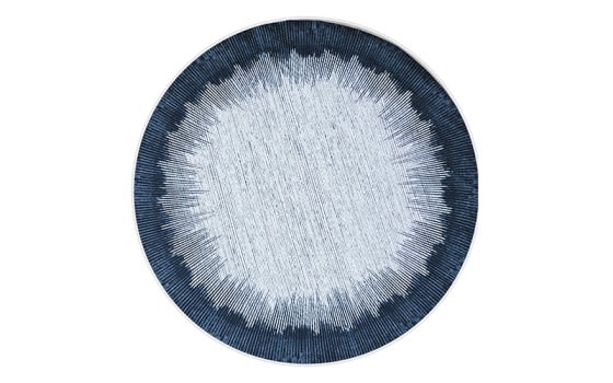 Armada Waterproof Carpet - ( 160 X 160 ) cm Off White & Blue