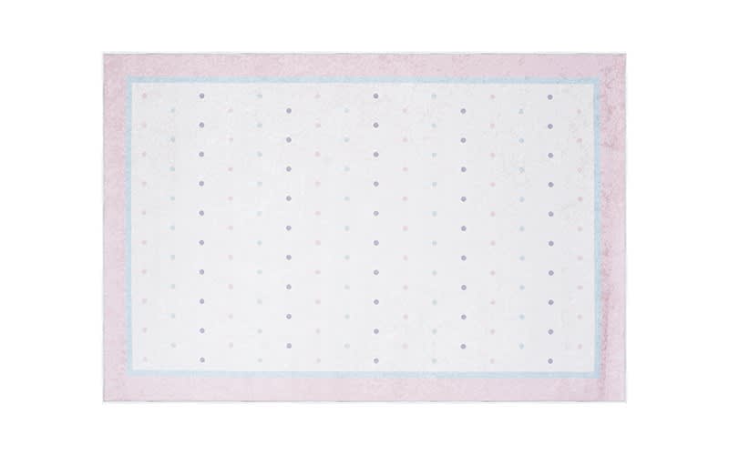 Armada Waterproof kitchen Carpet - ( 120 X 180 ) cm Pink & Off White