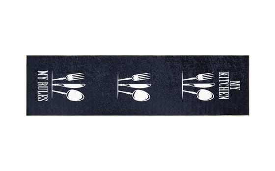 سجاد مطبخ عازل للماء من أرمادا - ( 300 × 80 ) سم أوف وايت وأسود