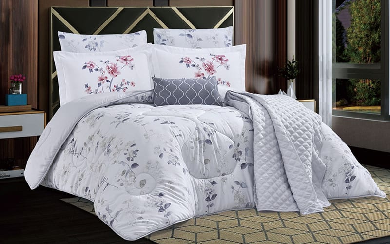 Orchid Comforter Set 5 PCS - Single L.Grey