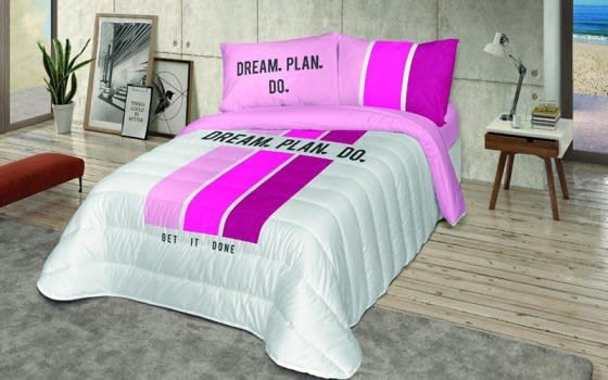 Awesom Kids Comforter Set 4 PCS - White & Purple