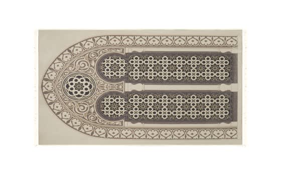 سجادة صلاة ميموري فوم من أرمادا - ( 65 × 120 )  سم - أوف وايت
