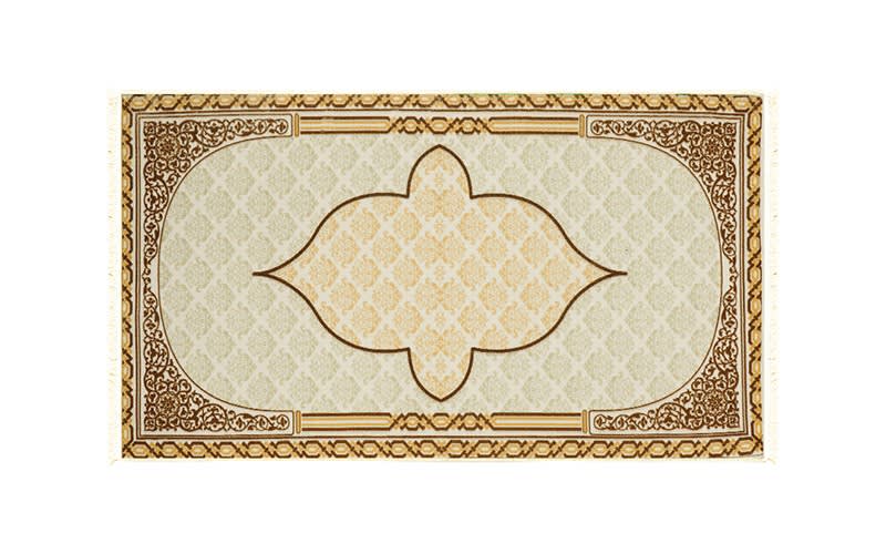 Armada Memory Foam Prayer Carpet - ( 65 X 120 ) cm - Cream & Beige
