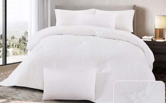 Magilla Comforter Set 6 PCS - King White