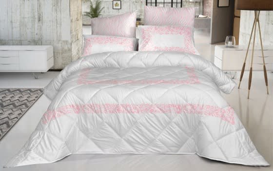 Chay Comforter Set 6 PCS - King White & Pink