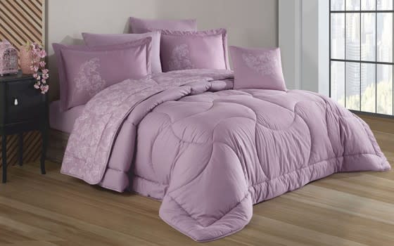 Mira Cotton Comforter Set 7 PCS - King Purple