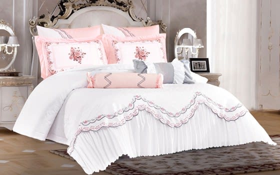 Kylie Wedding Bedspread Set 8 PCS - King White
