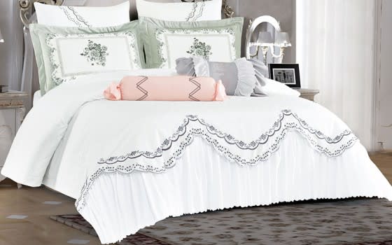 Kylie Wedding Bedspread Set 8 PCS - King Off White