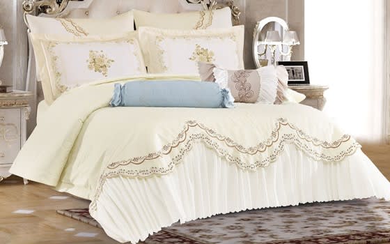 Kylie Wedding Bedspread Set 8 PCS - King Cream