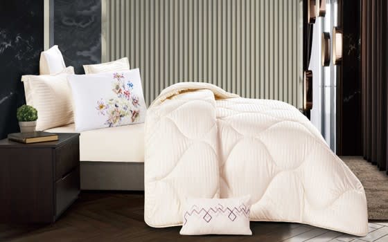 Marie Stripe Comforter Set 7 PCS - King Cream