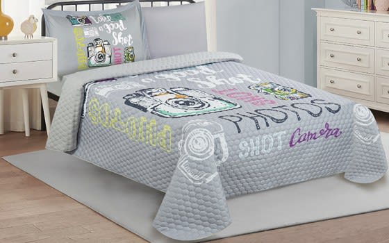 Happiness​​​​​​​ Kids Bed Spread 4 PCS - Grey
