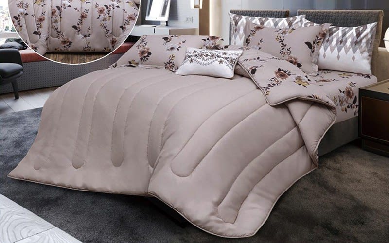 Alice Cotton Comforter Set 7 PCS - King Beige