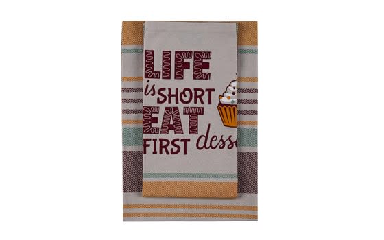 Cannon Kicthen Towel 2 PC - Life is Short 