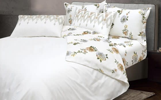 Alice Cotton Quilt Cover Set Without Filling 4 PCS - Single Off White