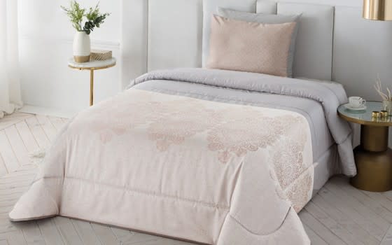 Antilo Wedding Comforter Set 4 PCS - King Beige & Grey