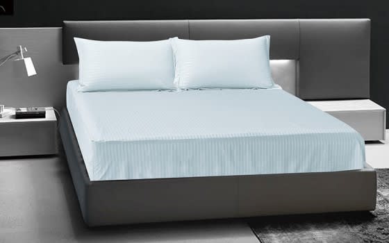 Relax Hotel Stripe Bedsheet Set 3 PCS - King L.Blue