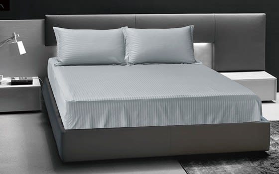 Relax Hotel Stripe Bedsheet Set 3 PCS - King L.Grey